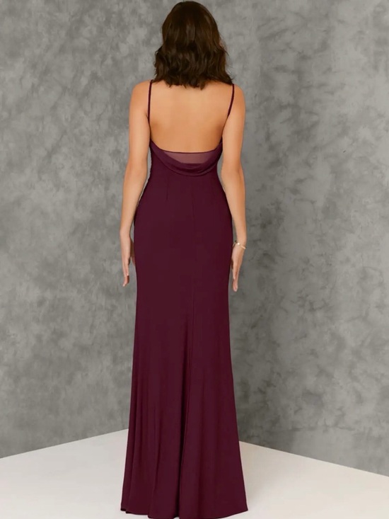 Azazie Dresses & Skirts - Azazie burgundy Cowl-Back Spaghetti Strap Maxi Dress
